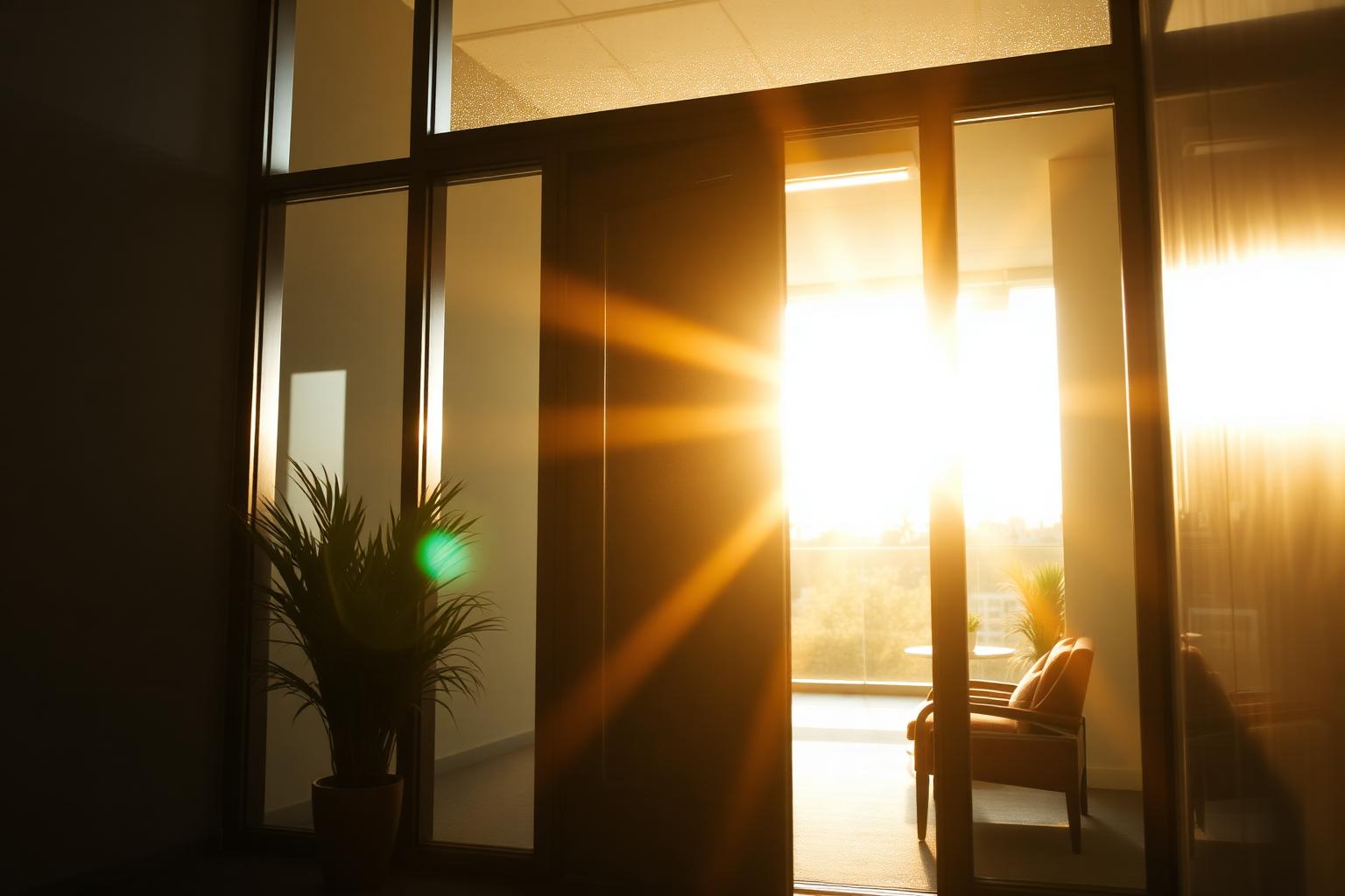 Porte ouverte sur une lumière chaude