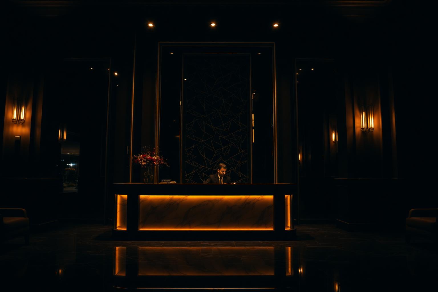 Réception d'hôtel haut de gamme