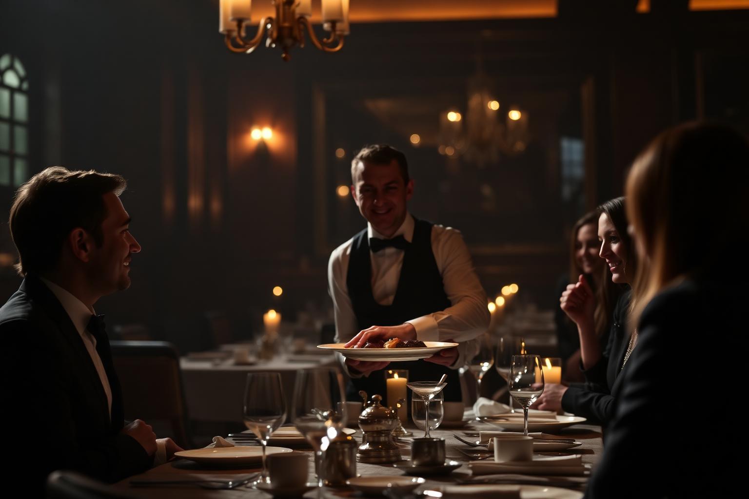Service en salle dans un restaurant élégant