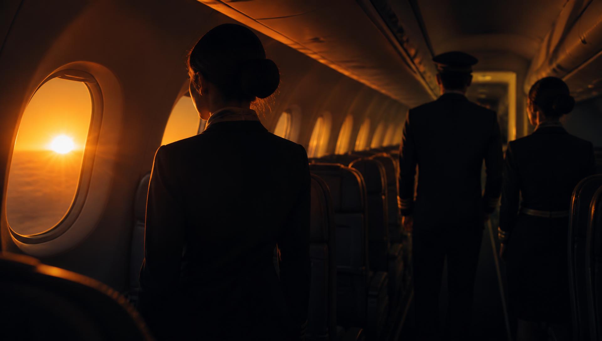 Équipage professionnel en environnement aéroportuaire