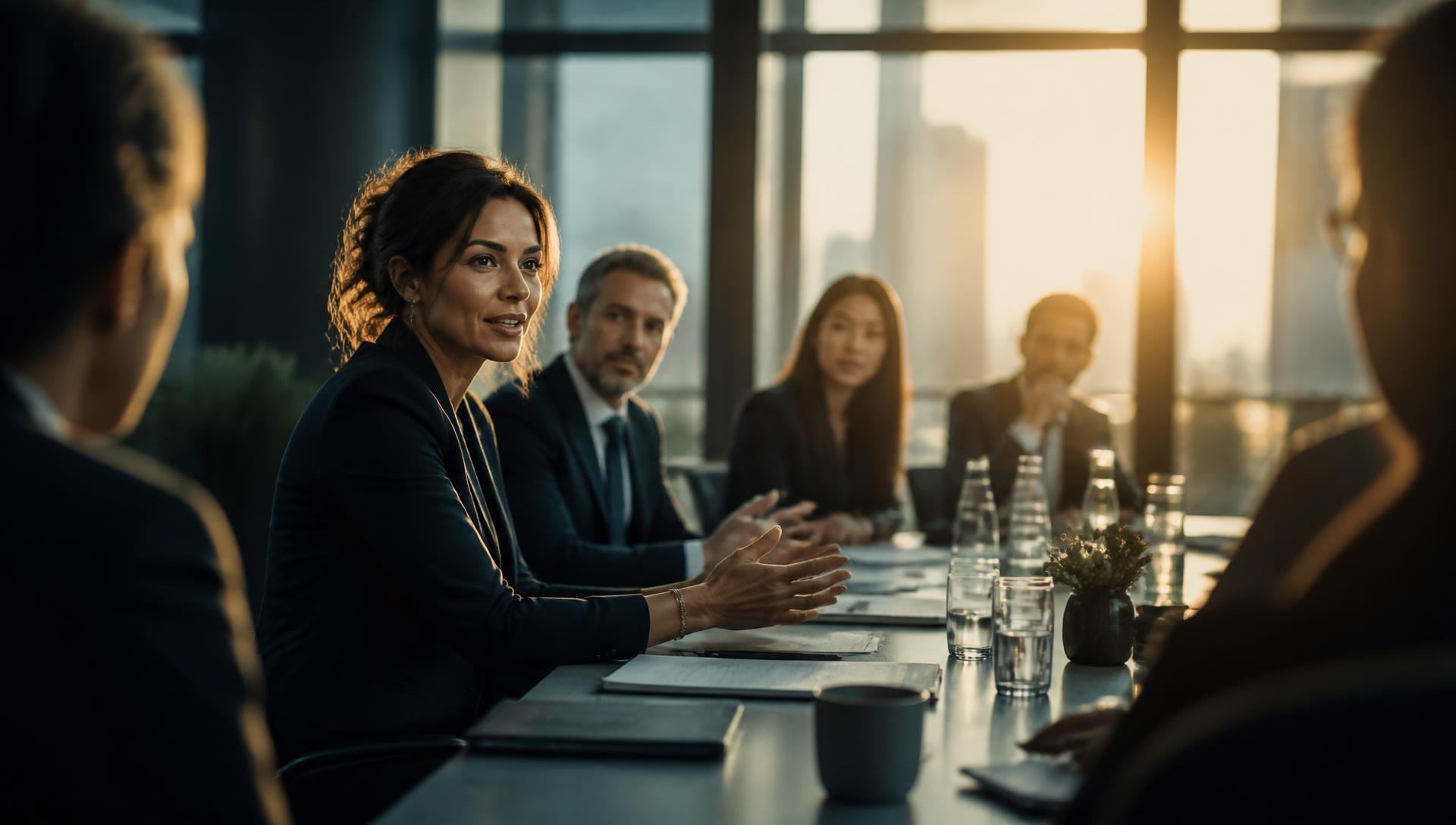 Équipe de professionnels en réunion internationale